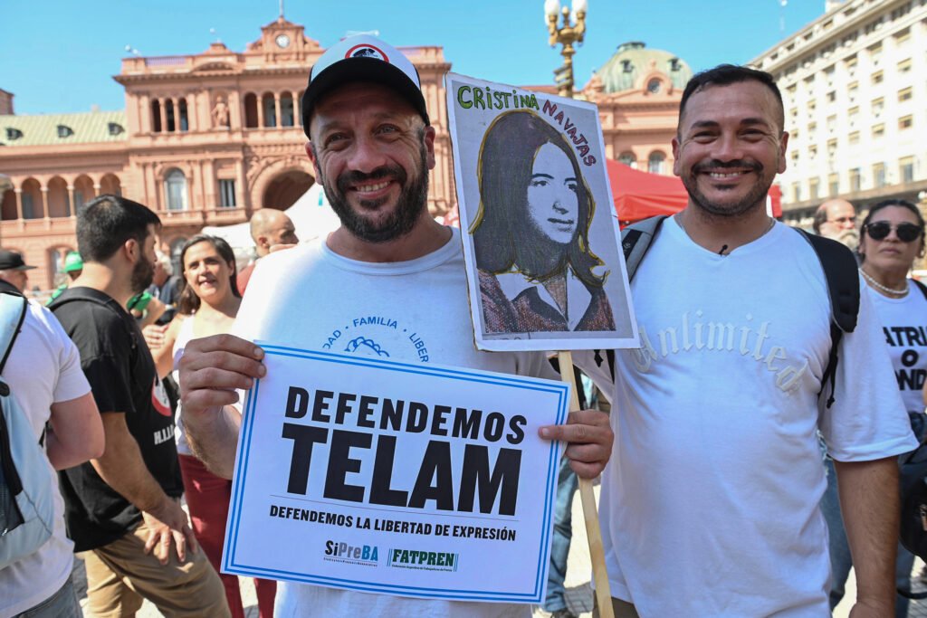El apoyo a Télam. /Foto: Somos Télam. 