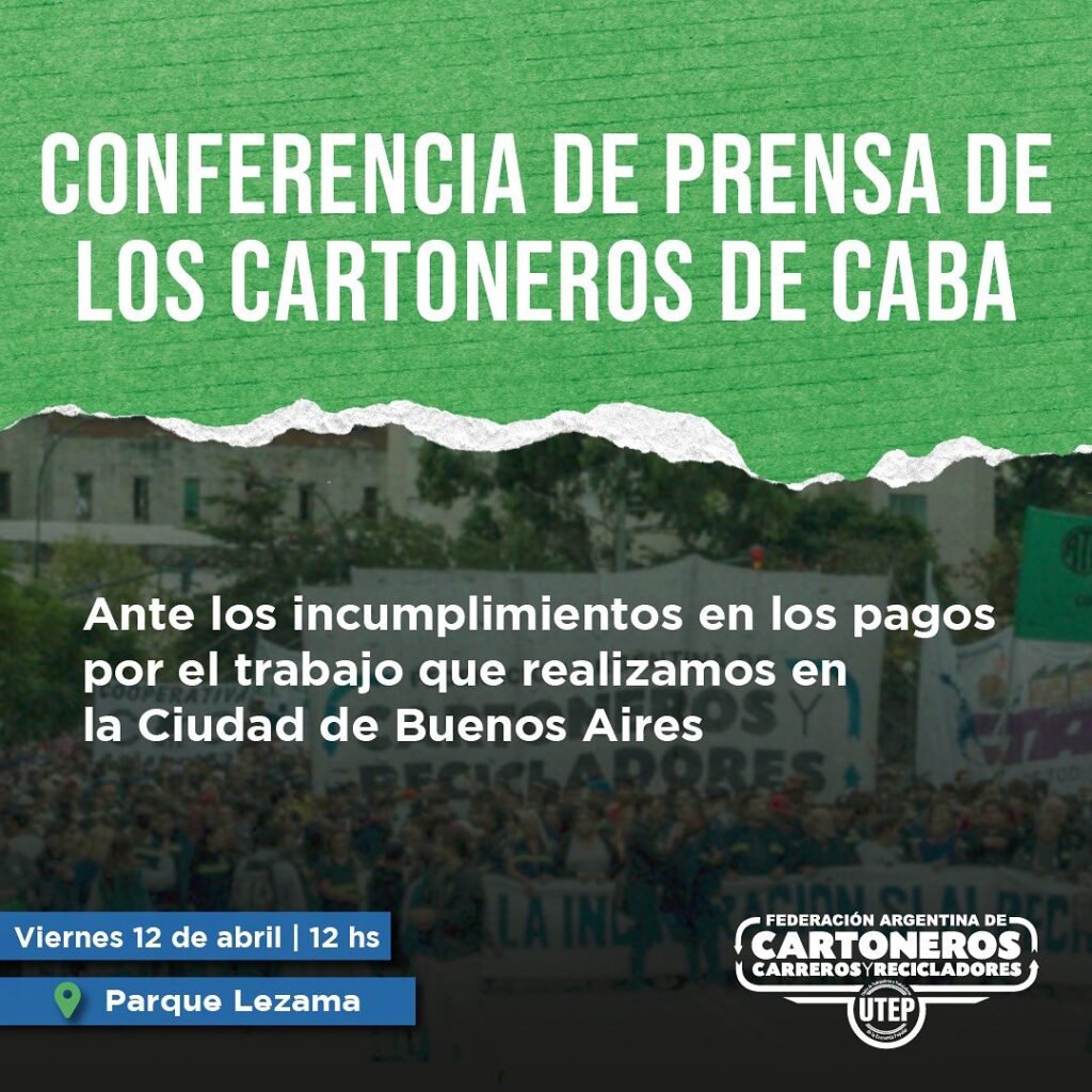 Cartoneros y cartoneras de CABA brindarán una conferencia de prensa – FM Digital Empalme